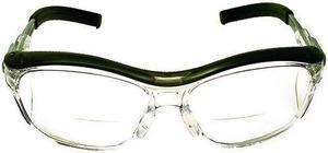 3M 11434 Nuvo Reader Protective Eyewear, Clear Lens, Gray Frame, +1.5 Diopter