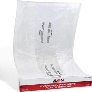 ABN Clear Plastic Sheeting 10 Micron 20 x 250 Feet Transparent Film