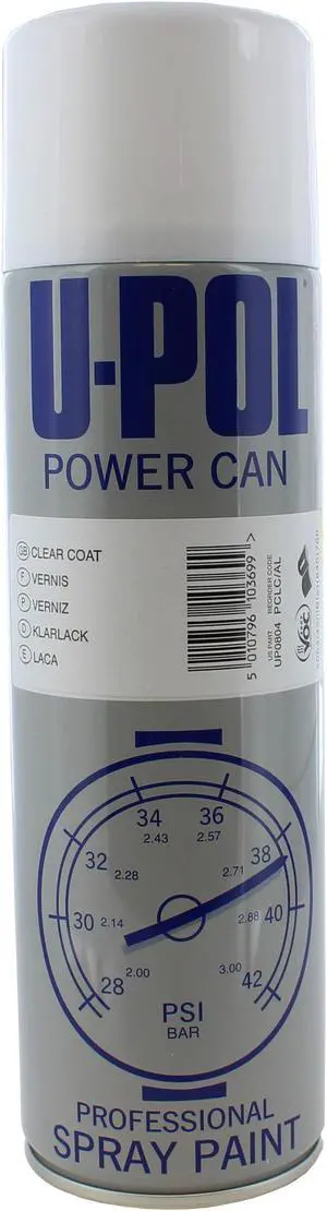 U-Pol 0804 Clear Lacquer POWER CAN Automotive Aerosol - 500ml (Upol 804)