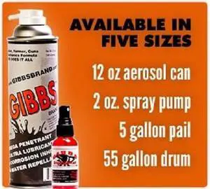 Gibbs Lubricant 2 Pack of 12oz Cans