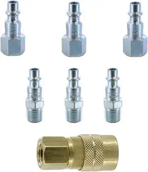 Milton S212 7 Piece M-Style 1/4 NPT Coupler Kit (Milton 1-715, 3-727, 3-728)
