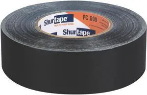 Shurtape PC609-48/55BLK Industrial Grade Cloth Black Duct Tape: 2 in. x 60 yds.