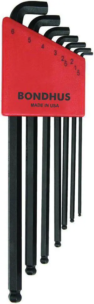 Bondhus 16592 Set 7 Stubby Ball End L-wrenches 1.5-6mm Bondhus 16592 Set 7 Stubby Ball End L-wrenches 1.5-6mm