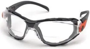 Elvex GG-40C-AF-1.5 Bifocal Go-Specs RX 1.5 Diopter Safety Glasses, Clear