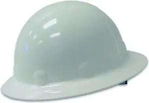 Hard Hat, FullBrim, NonSlottd, 8Rtcht, White