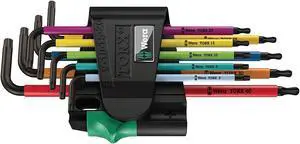 Wera 073599 Multicolor Ball End Torx + Security Torx L-key Clip Set (Retail Box)