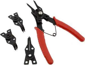 ABN | Snap Ring Pliers Set – 5 Pc Interchangeable Jaw Head C Clip Pliers Set