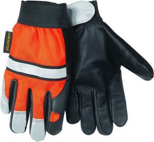 MCR Safety 921XL Multi-Task, Grain Cow Palm, Orange Back Gloves, X-Large