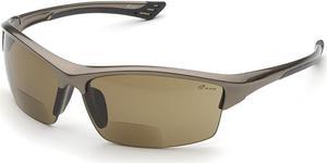 Elvex RX-350BR-1.0 Bifocal Diopter Safety Glasses, Brown Anti-Fog Lens