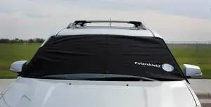Delk Polarshield Winter Windshield Cover with Security Panels, Black, 61"x32"