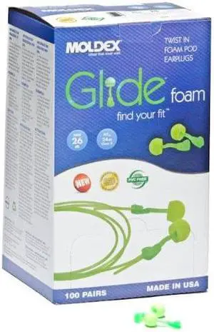 Ear Plugs, NRR26, Uncorded, Green, PK 100