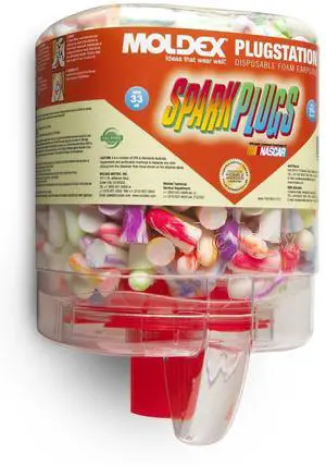 Moldex SparkPlugs PlugStation Dispenser Cordless 33NRR Asst. Colors 250 Pairs