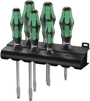 Wera 05007680001 Kraftform Plus 334 SK/6 Rack Screwdriver Set, Lasertip and Rack