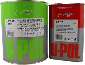 U-POL 2253/2323 HS High Build 2K Urethane Primer Gallon Kit w/ Hardener