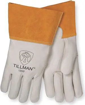 Tillman 1350 Unlined Top Grain Cowhide MIG Welding Gloves 4" Cuff, Large