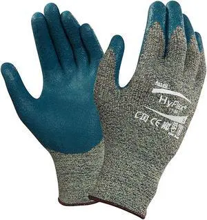 Ansell 11-501-6 HyFlex Nitrile Foam Coated Gloves, Size 6, Blue, 12 Pairs