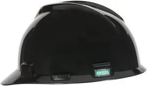 Hard Hat, Front Brim, Slotted, 4 pt. Ratchet, Black