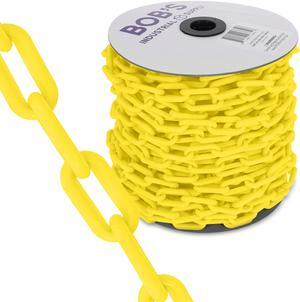 BISupply Plastic Chain Barrier 125ft Yellow Plastic Halloween Chain for Crowds