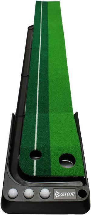 Putting Green Golf Mat w/ Putting Mat Return & Golf Balls Putting Aid