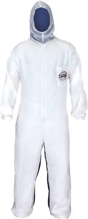 SAS Safety 6937 Moonsuit Nylon Front/Cotton Back Coverall, Medium