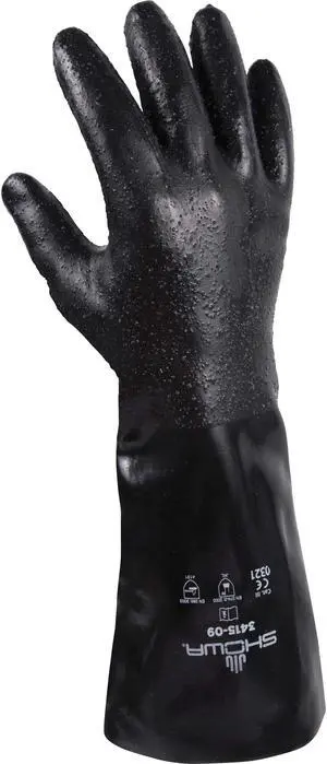 SHOWA 3415-08 Chemical Resistant Gloves, Neoprene, 60.63 mil Thick, 14 in SHOWA 3415-08 Chemical Resistant Gloves, Neoprene, 60.63 mil Thick, 14 in