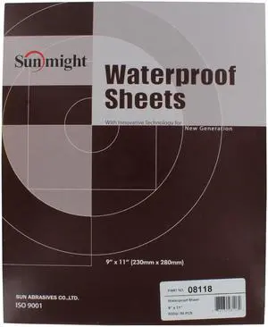 Sunmight 08118 9" x 11" 600 Grit Waterproof Sanding Sheets