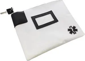 MonMed | Locking Medicine Box Travel Medicine Bag with Lock and Key in White