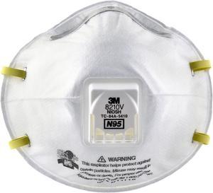 3M 8210V Industrial Particulate Respirator with Valve, N95 - 1 Box (10 Units)