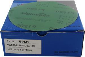 Sunmight 01421 6" 1200 Grit Film Sanding Disc (No Holes), 50 Pieces