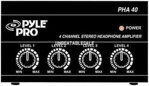 Pyle PHA40 4 Channel Stereo Headphone Amplifier