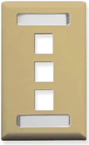 Icc ICC-IC107S03IV FACEPLATE, ID, 1-GANG, 3-PORT, IVORY