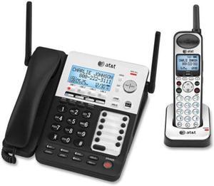 AT&T ATTSB67138 Corded- Cordless Phone, 4- Line, Dect 6.0, Caller ID, BK- SR