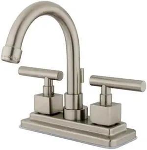Kingston Brass KS8668CQL 4 Inch Center Lavatory Faucet - Satin Nickel