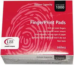 LEE 03127 Inkless Fingerprint Pad- 2-1/4w x 1-3/4d- Black- 23/dz