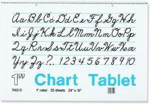 Pacon Chart Tablets, 1" Presentation Rule, 24 X 16, 25 Sheets 74620