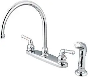 Kingston Brass KB791SP Double Handle Kitchen Faucet with Non-Metallic Side Sprayer
