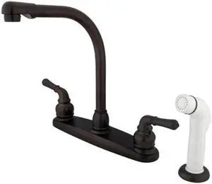 Kingston Brass KB755 8 Inch Center Kitchen Faucet With Side Sprayer - Oil Rubbed Bronze