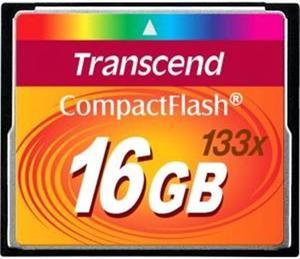 Transcend 16GB CF CompactFlash 133x Speed MLC Flash Memory Card Model TS16GCF133