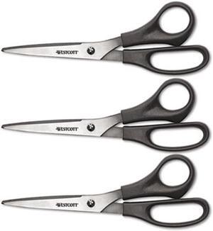 Westcott Scissors,8"bentstr,3pk,Bk 13402
