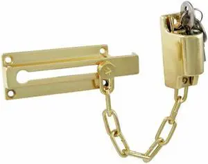 Ultra Brass Keyed Chain Door Guard  44810