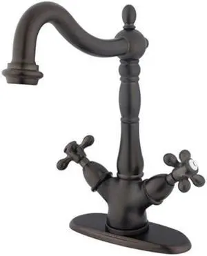 HERITAGE VESSEL SINK FCT W/O POP-UP ROD W/4 PLATE-Oil Rubbed Bronze Finish