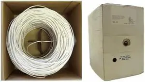 Plenum Security Cable, White, 18/4 (18 AWG 4 Conductor), Stranded, CMP, Pullbox, 1000 foot