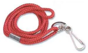 Baumgartens Standard Lanyard, With Hook, 36" L, Nylon, Red 68902