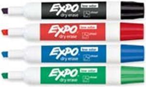 Expo Low-Odor Dry-Erase Marker, Broad Chisel Tip, Assorted Colors, 16/Set 81045