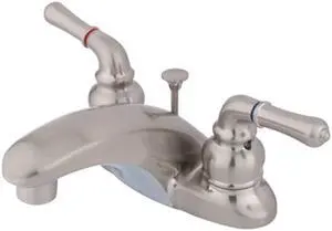MAGELLAN 4 LAVATORY FAUCET W/LEVER HANDLE-Satin Nickel Finish