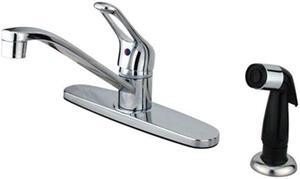 Kingston Brass KB562 Single Handle Kitchen Faucet With Black Sprayer