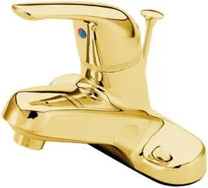 SINGLE METAL LEVER HANDLE 4 LAVATORY FCT W/BRS POP-UP-Polish Brass Finish