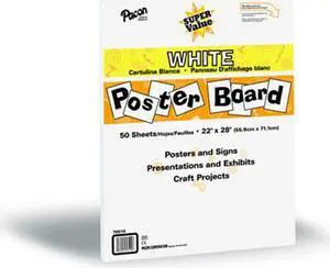 Pacon Super Value Posterboard 22 x 28 White Single Pack of 50 sheets 76510