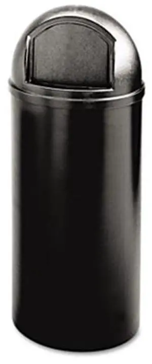 Marshal Classic Container, Round, Polyethylene, 25 gal, Black
