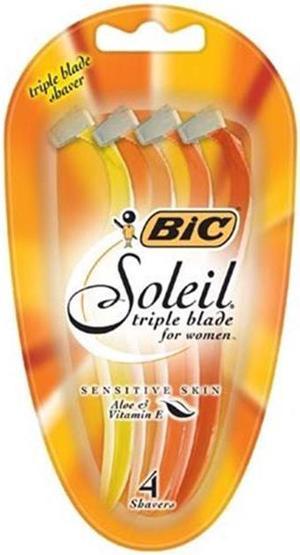 BIC Soleil Sensitive Skin Triple Blade Disposable Razor - Women, 4 Count